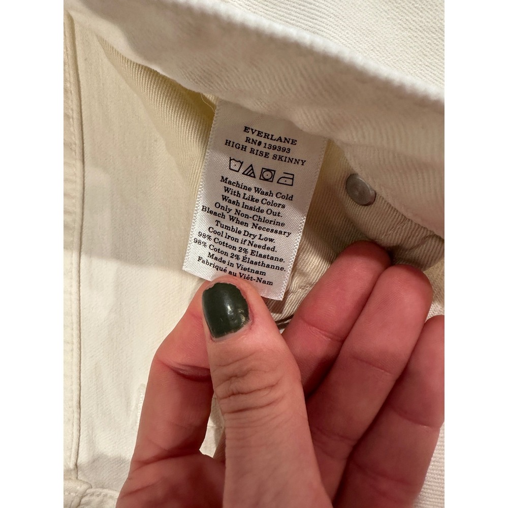 Everlane The High Rise Skinny Jean White Cream Women's Size 31 Regular - Picture 6 of 7